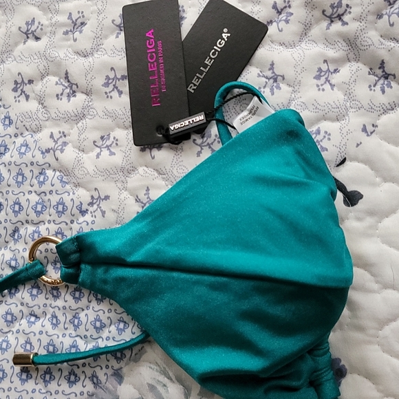 Relleciga Gold Ring Triangle Tie String Bikini M - Picture 9 of 14